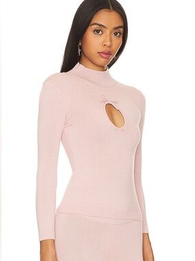 LOBA by Revolve Callias Dusty Pink Knit Keyhole Top Size S